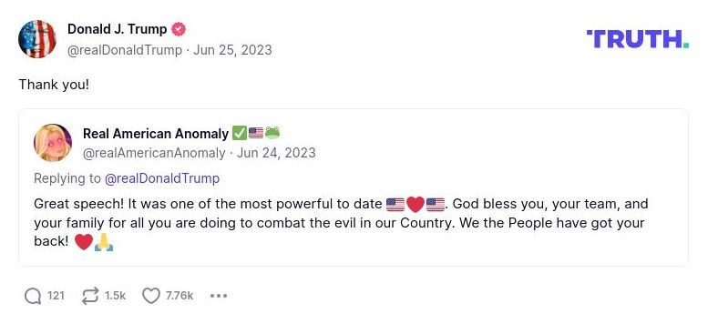 Post image from Donald Trump