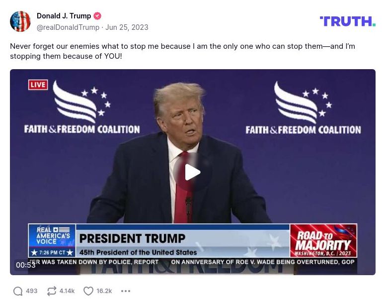 Post image from Donald Trump