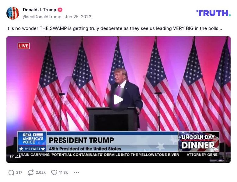 Post image from Donald Trump