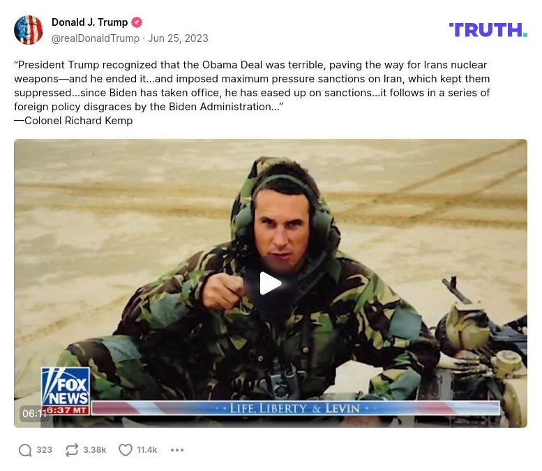 Post preview from Donald Trump