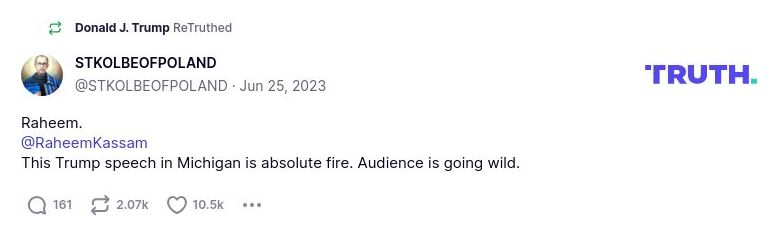 Post image from Donald Trump