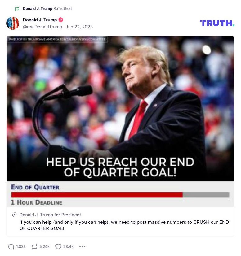 Post image from Donald Trump