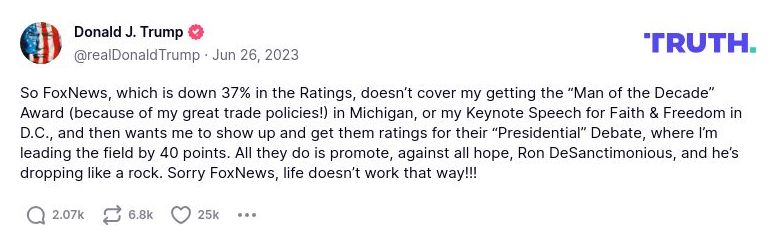 Post image from Donald Trump