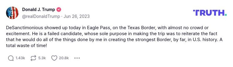 Post image from Donald Trump