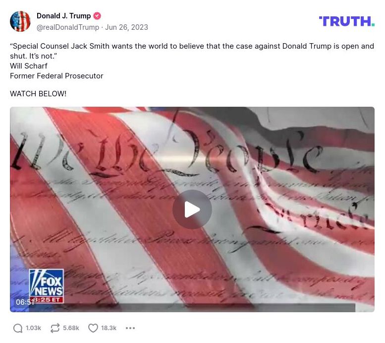 Post image from Donald Trump