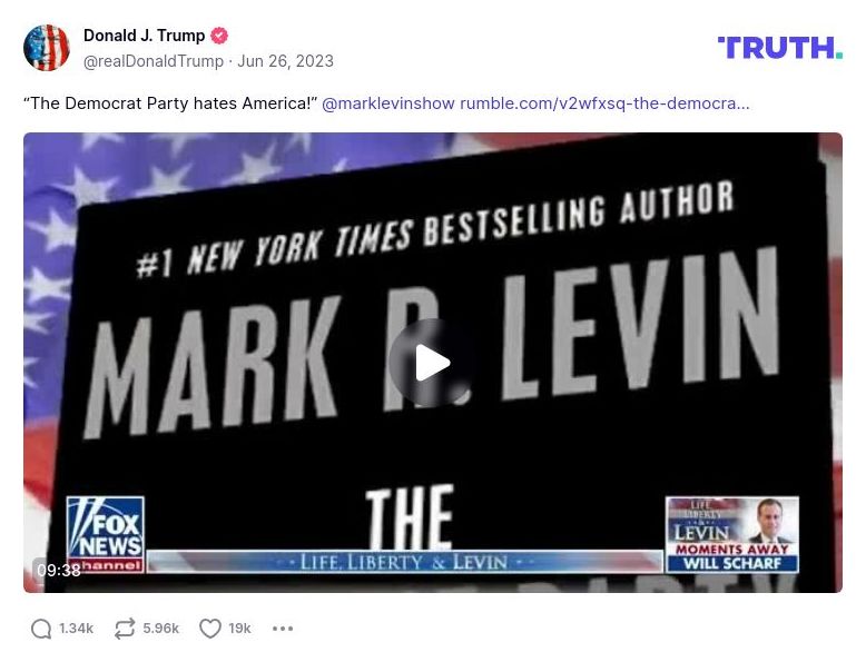 Post image from Donald Trump