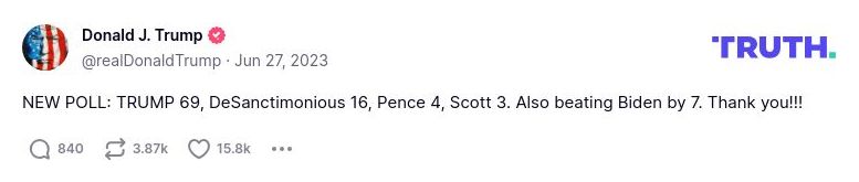 Post image from Donald Trump