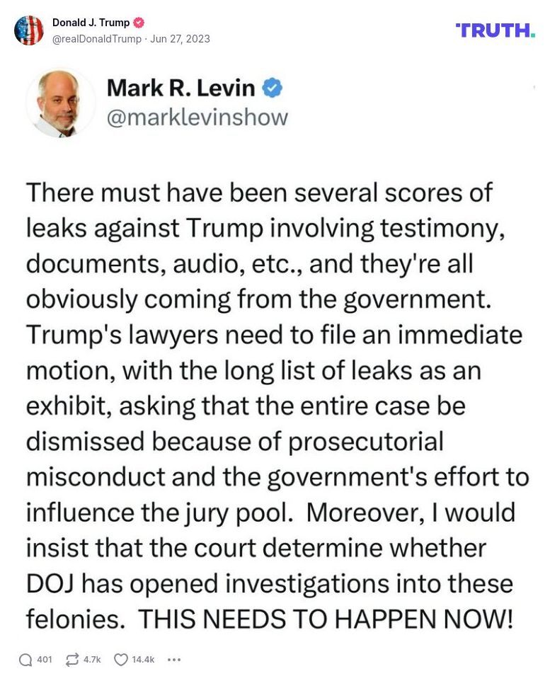 Post image from Donald Trump