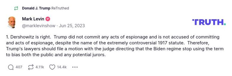 Post image from Donald Trump