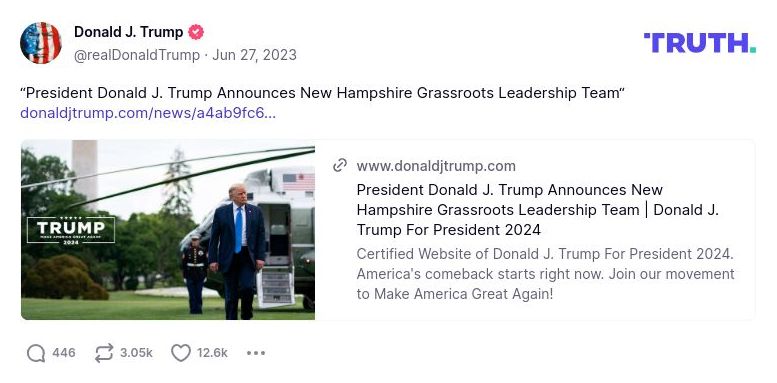 Post image from Donald Trump