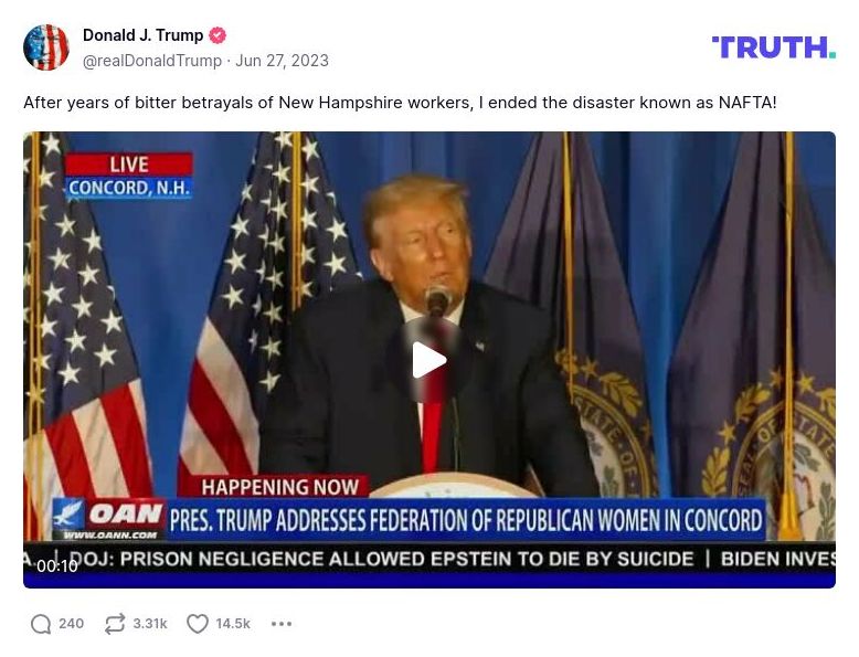 Post image from Donald Trump