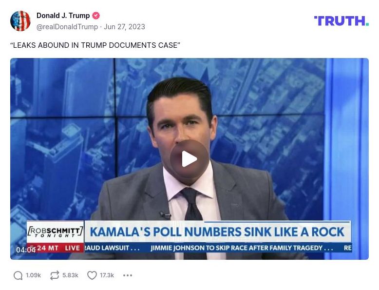 Post image from Donald Trump