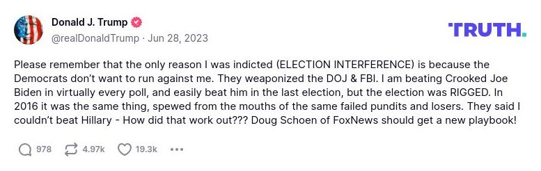 Post image from Donald Trump