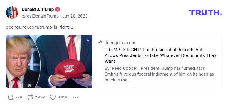 Post image from Donald Trump