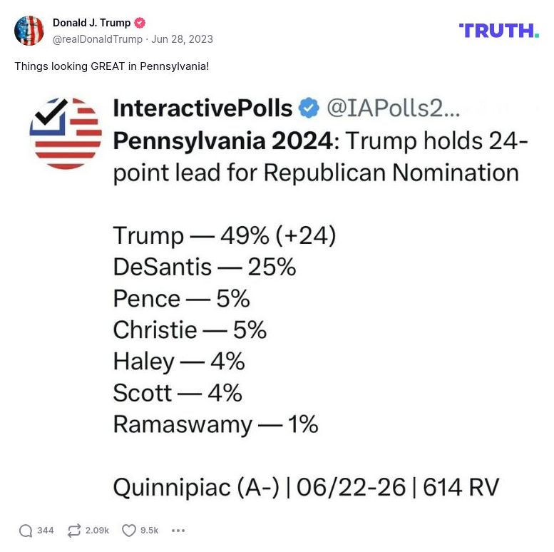 Post image from Donald Trump