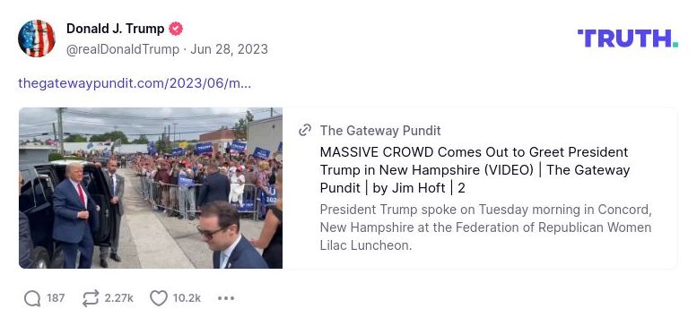 Post image from Donald Trump