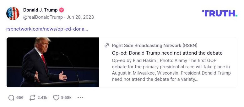 Post image from Donald Trump