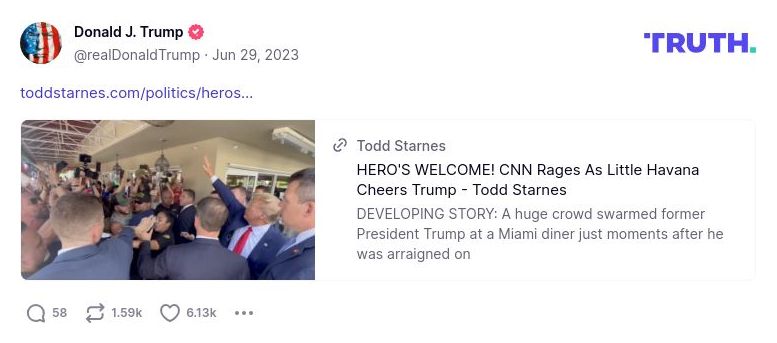 Post preview from Donald Trump