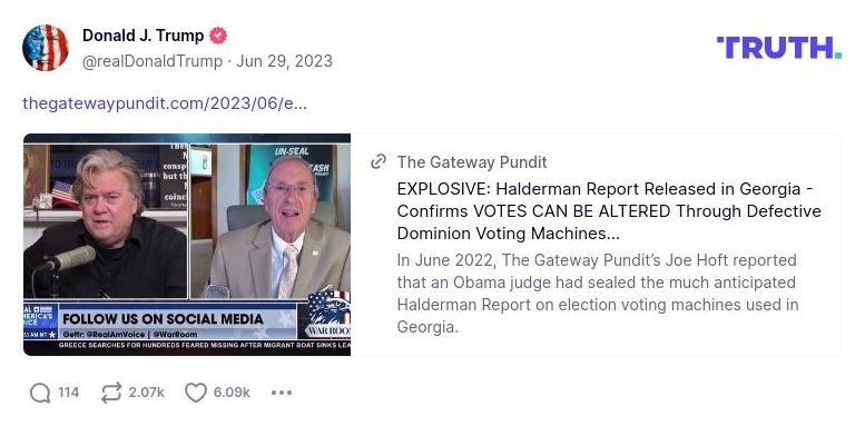 Post image from Donald Trump