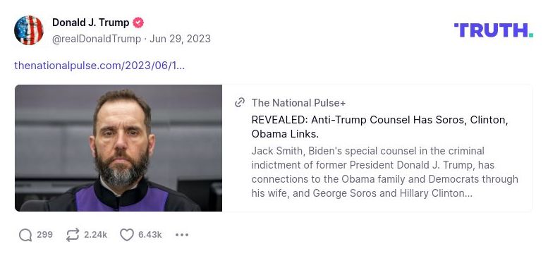 Post image from Donald Trump