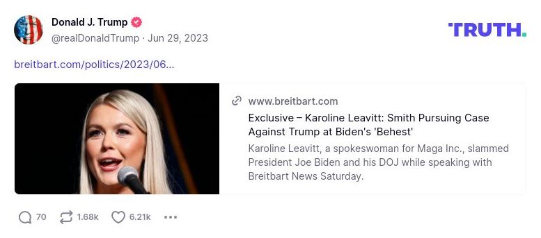 Post image from Donald Trump