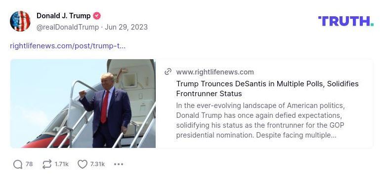 Post image from Donald Trump