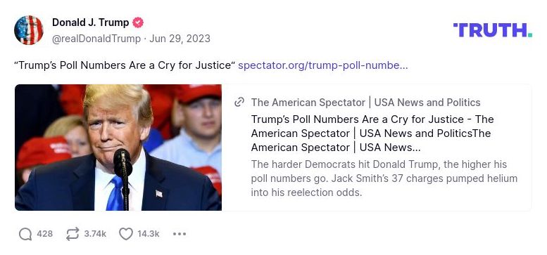 Post image from Donald Trump