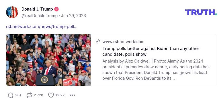 Post image from Donald Trump