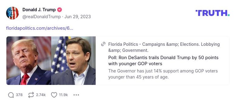 Post image from Donald Trump