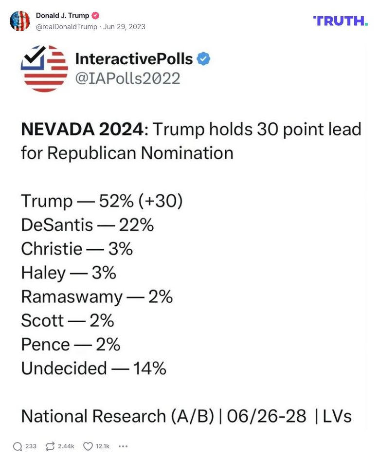 Post image from Donald Trump