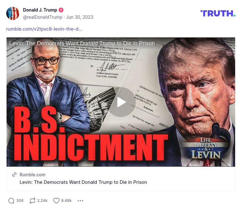 Post image from Donald Trump