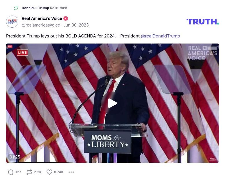 Post image from Donald Trump