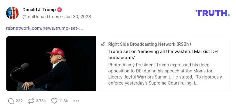 Post image from Donald Trump