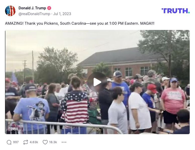 Post image from Donald Trump