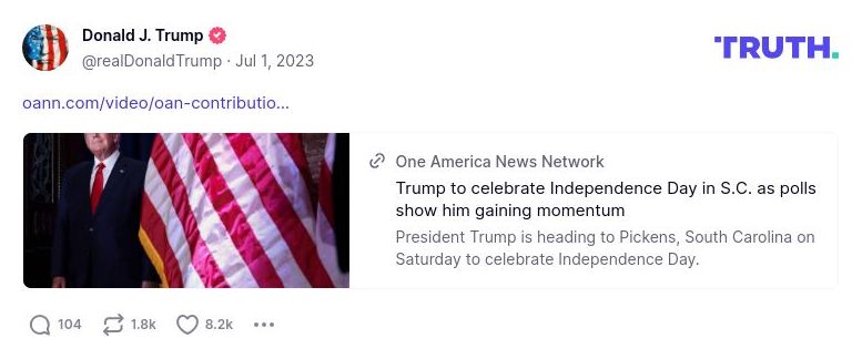 Post image from Donald Trump