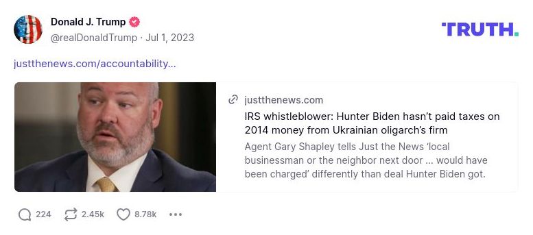 Post image from Donald Trump