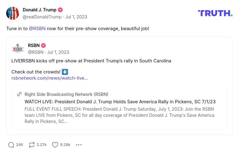 Post image from Donald Trump