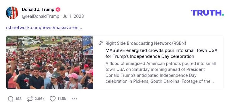 Post image from Donald Trump