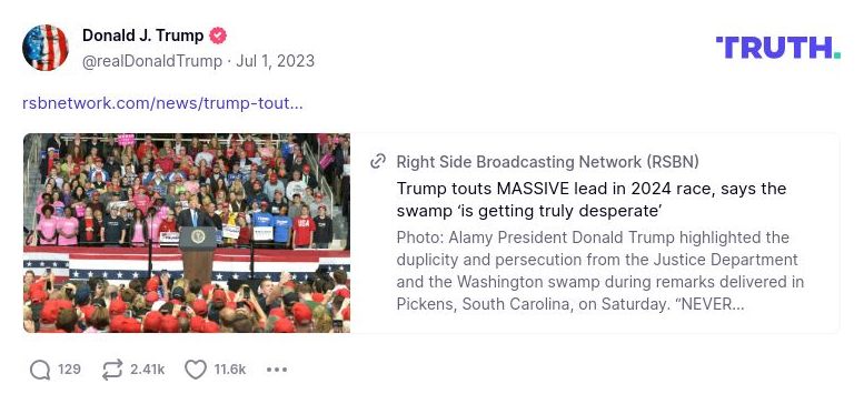 Post image from Donald Trump