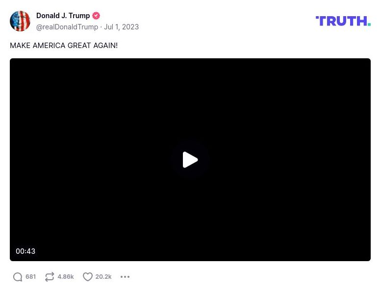 Post image from Donald Trump