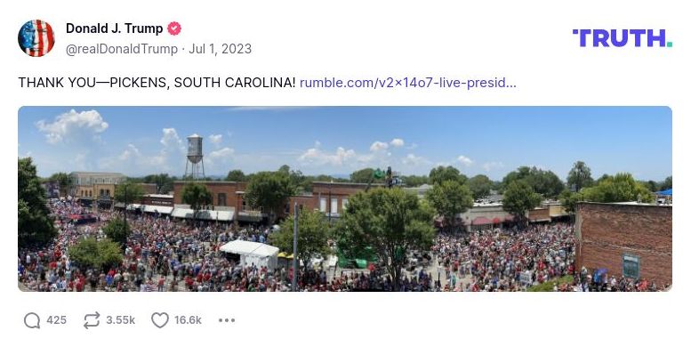 Post image from Donald Trump