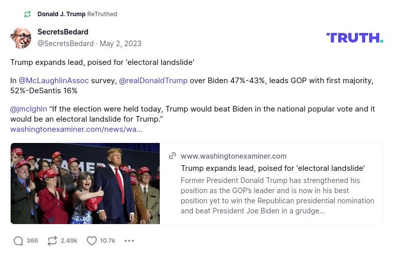 Post image from Donald Trump