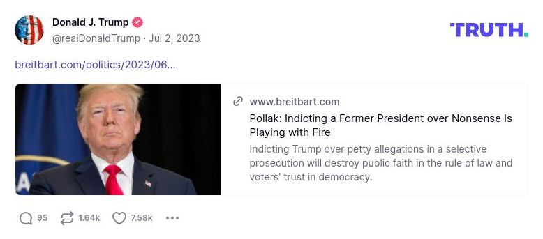 Post image from Donald Trump