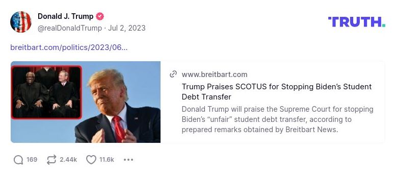 Post image from Donald Trump