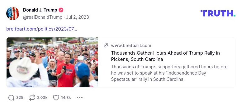 Post image from Donald Trump