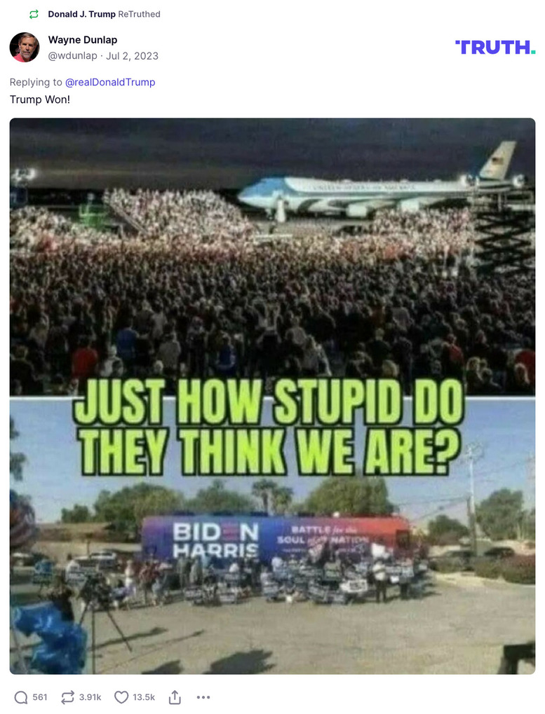 Post image from Donald Trump