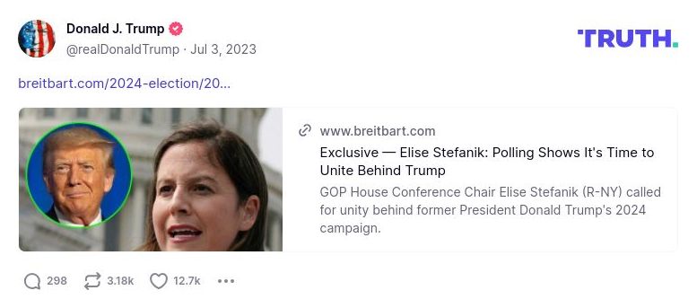 Post image from Donald Trump