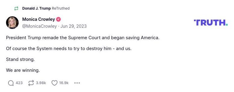 Post image from Donald Trump