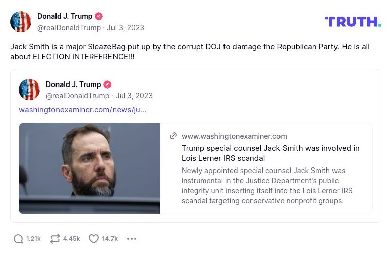 Post image from Donald Trump