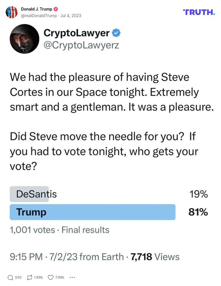 Post image from Donald Trump